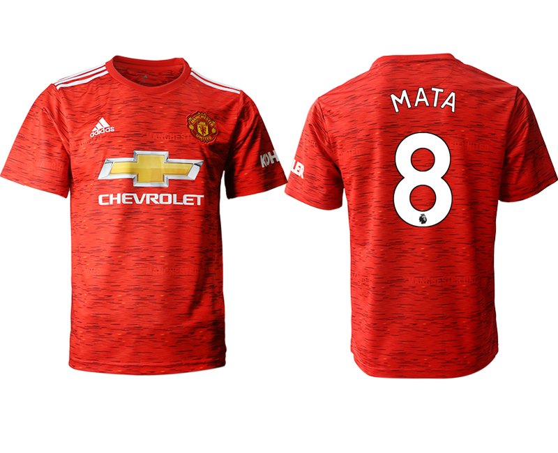 Men 2020-2021 club Manchester United home aaa version #8 red Soccer Jerseys